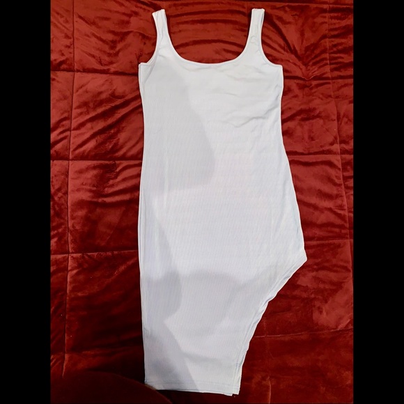 Ribbed Uneven Hem Bodycon Tank Dress - Lavender - Picture 2 of 4